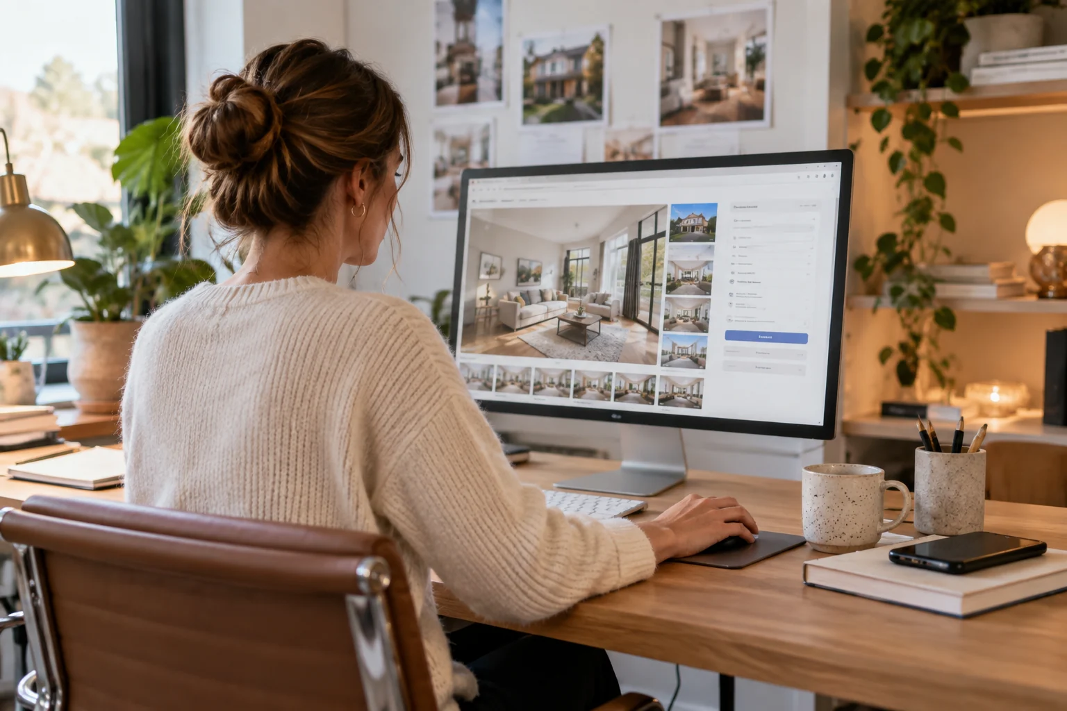 Medewerker maakt een online woningadvertentie